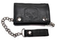 Cartera Piel con Cadena Pequeña Negra Calavera HD - URA Moto