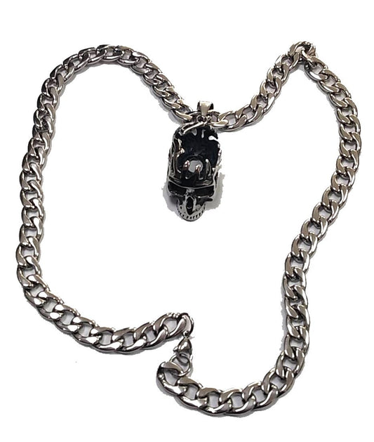 Colgante y Cadena Acero Calavera Grande Abierta (68CM) - URA Moto