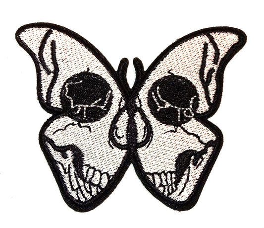 Parche Bordado Mariposa Calavera - URA Moto