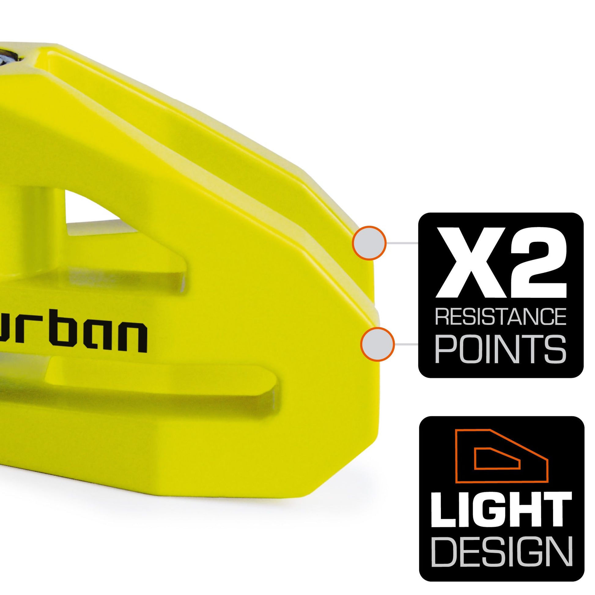 Antirrobo Moto Disco Urban UR208 Amarillo - URA Moto