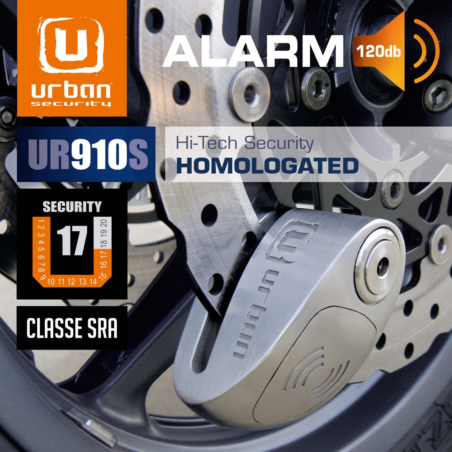 Antirrobo Alarma Moto Urban UR910S - URA Moto