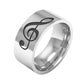Anillo acero alianza nota musical - URA Moto