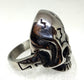 Anillo Acero Calavera Alargada Cicatrices Cruz Lateral - URA Moto