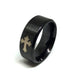 Anillo Acero Cruz medieval Templaria Negro - URA Moto
