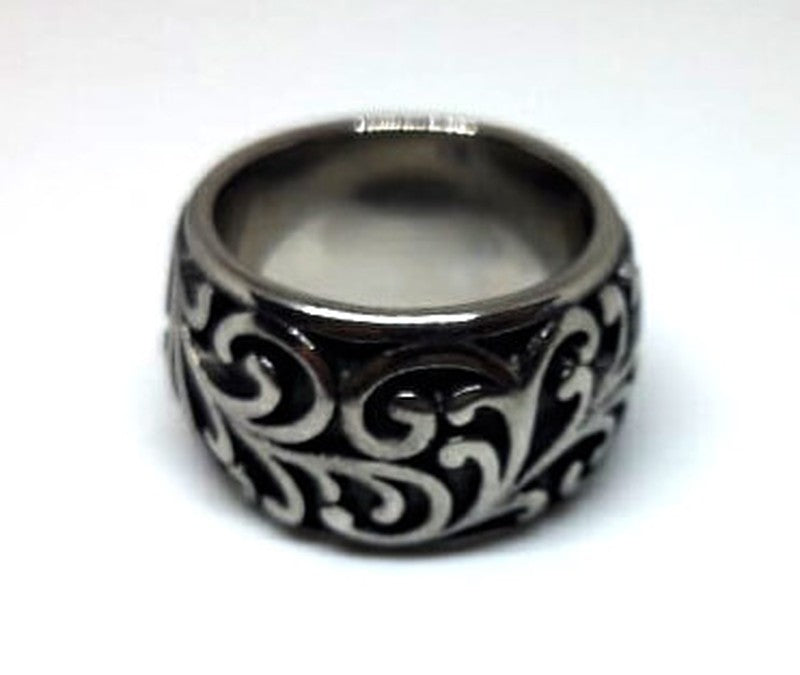 Anillo acero flores grandes cenefa - URA Moto