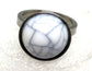 Anillo Acero Piedra Turquesa Blanca - URA Moto