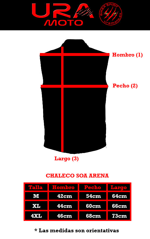 Chaleco piel SOA arena - URA Moto