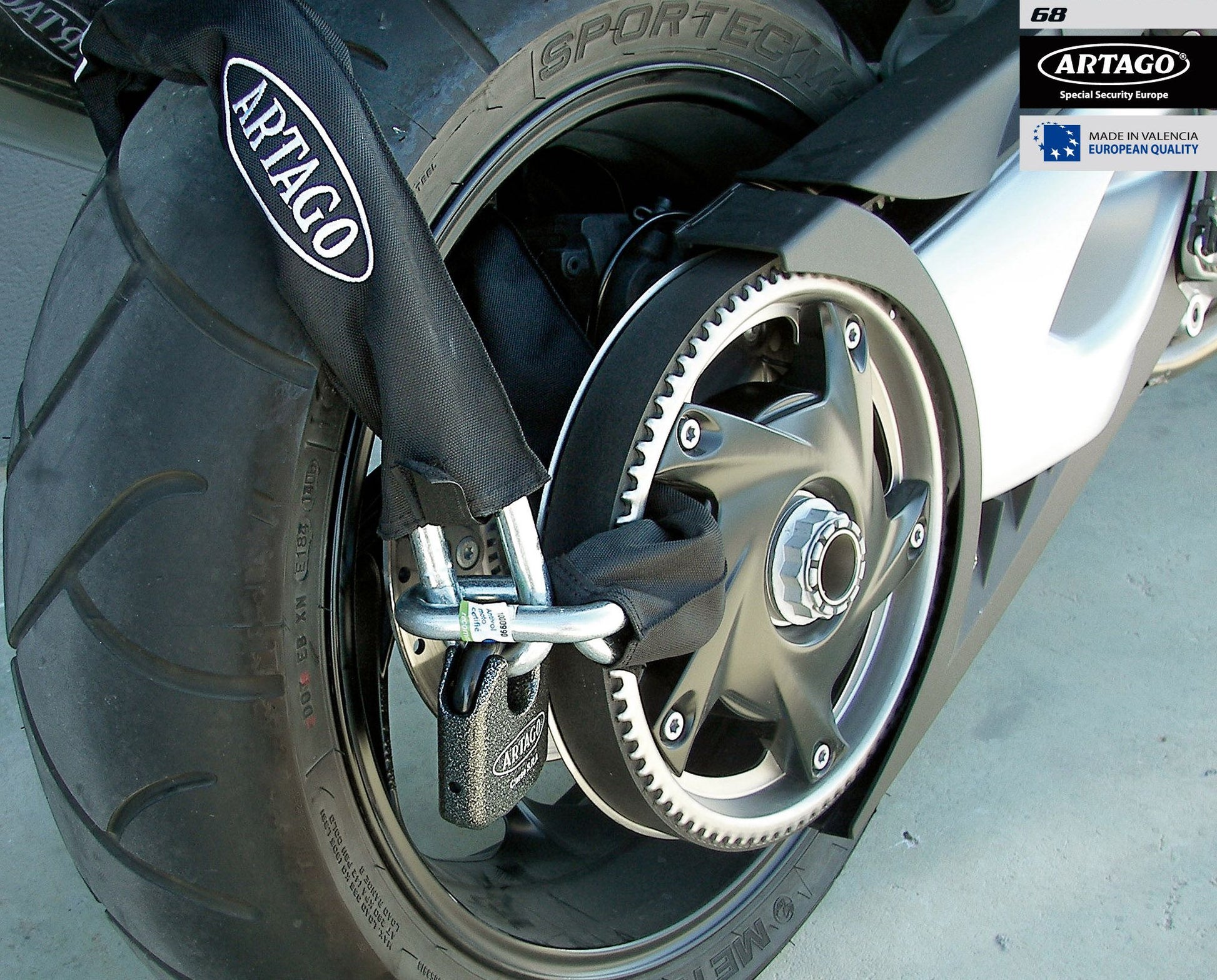 Antirrobo Moto Cadena Artago 68DUO T120 - URA Moto