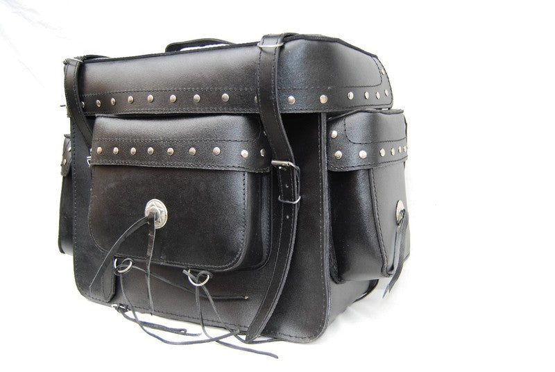 Baul maleta trasera custom piel Sax - URA Moto