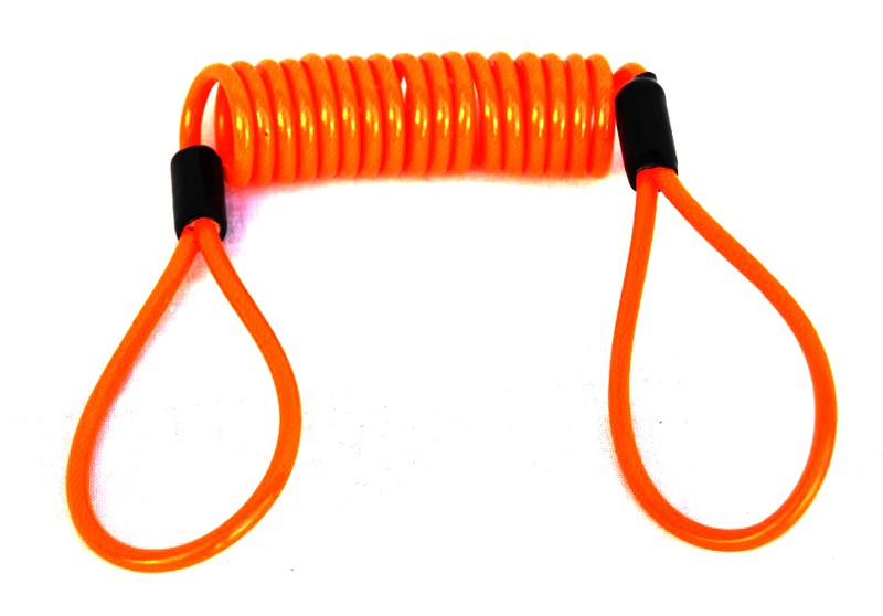Cable recordatorio candado moto 150cm naranja - URA Moto
