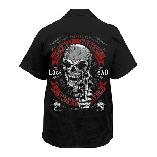 Camisa Lethal Threat I Shoot Back Negra - URA Moto