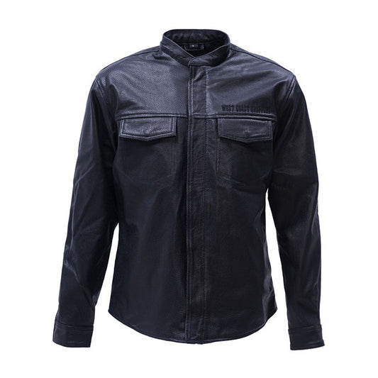 Camisa Piel West Coast Choppers OG Perforada Negro - URA Moto