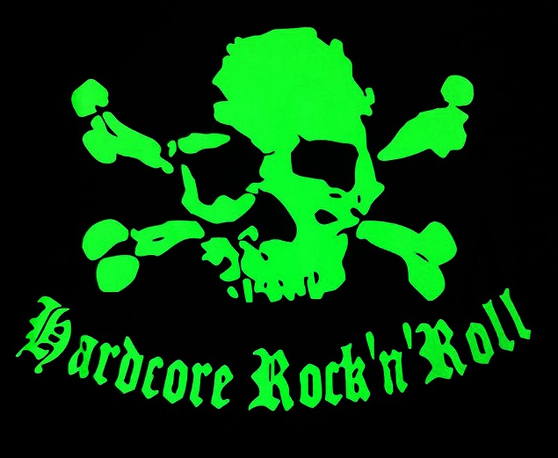 Camiseta manga corta Calavera Hardcore Rock'n'Roll - URA Moto