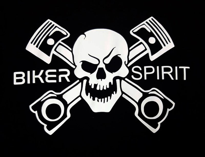 Camiseta manga corta Calavera Pistones Biker Spirit - URA Moto