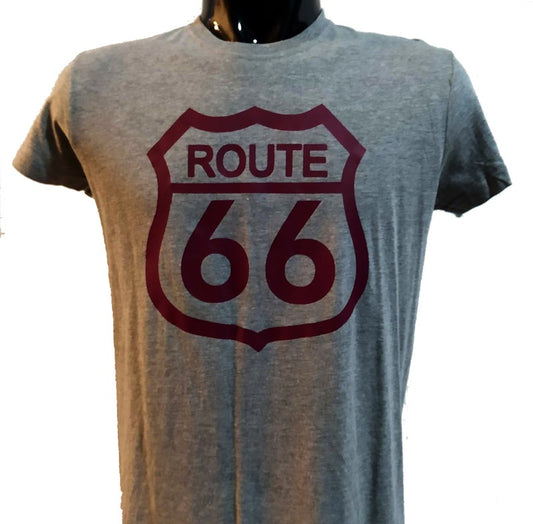 Camiseta manga corta gris Route 66 - URA Moto