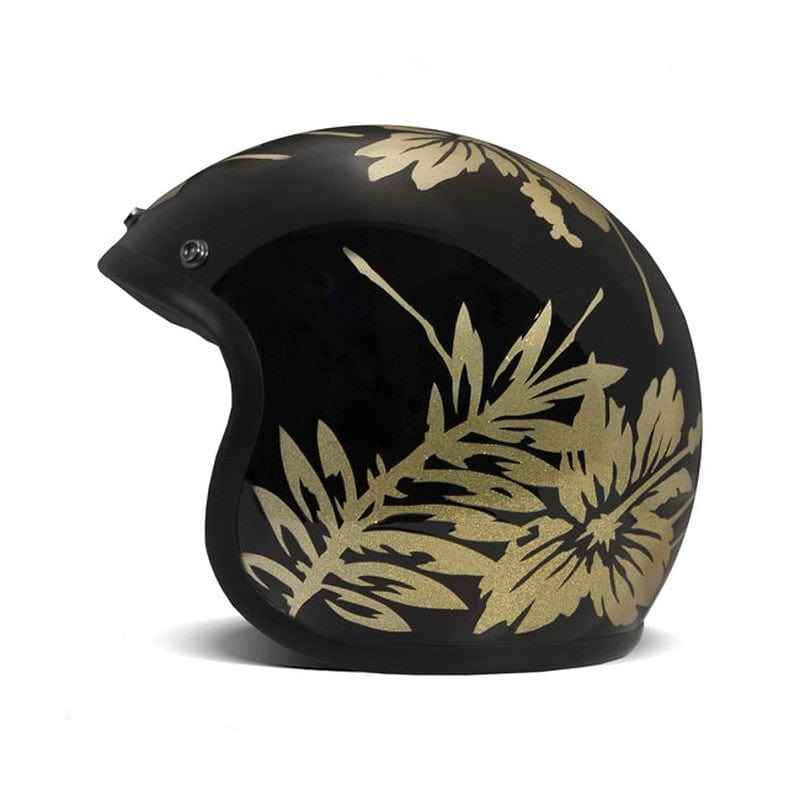 Casco Moto Jet DMD Vintage Flower Black - URA Moto