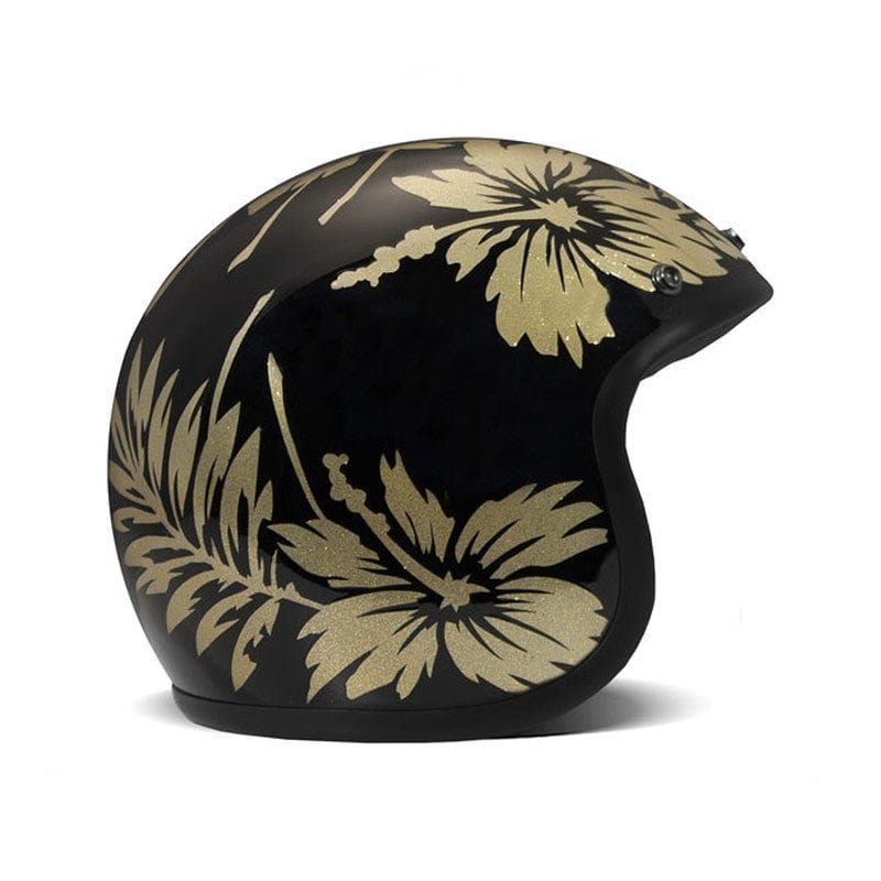 Casco Moto Jet DMD Vintage Flower Black - URA Moto