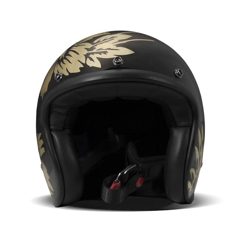 Casco Moto Jet DMD Vintage Flower Black - URA Moto