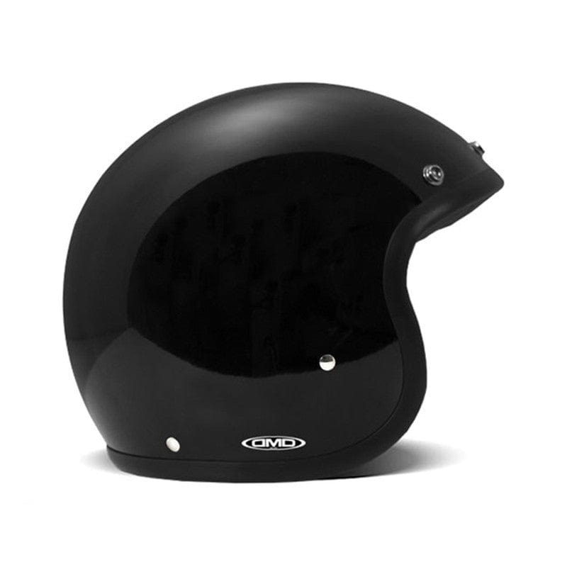 Casco Moto Jet DMD Vintage Solid Black - URA Moto