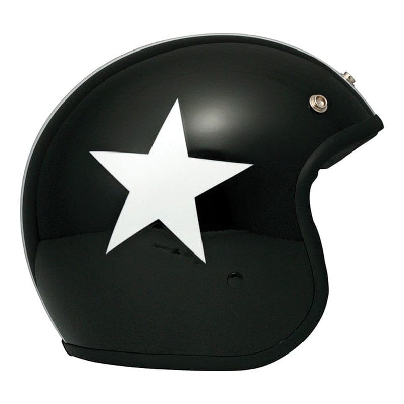 Casco Moto Jet DMD Vintage White Star Black - URA Moto