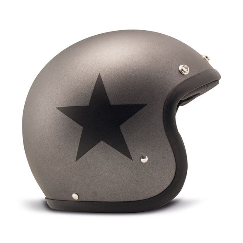 Casco Moto Jet DMD Vintage Star Grey - URA Moto