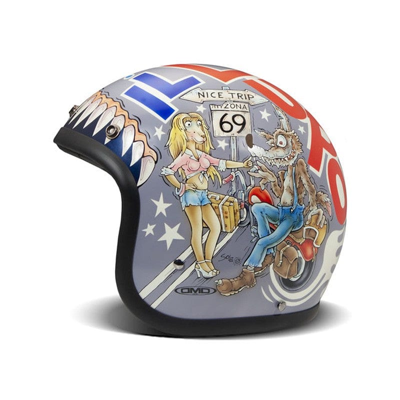 Casco Moto Jet DMD Vintage Wolf - URA Moto
