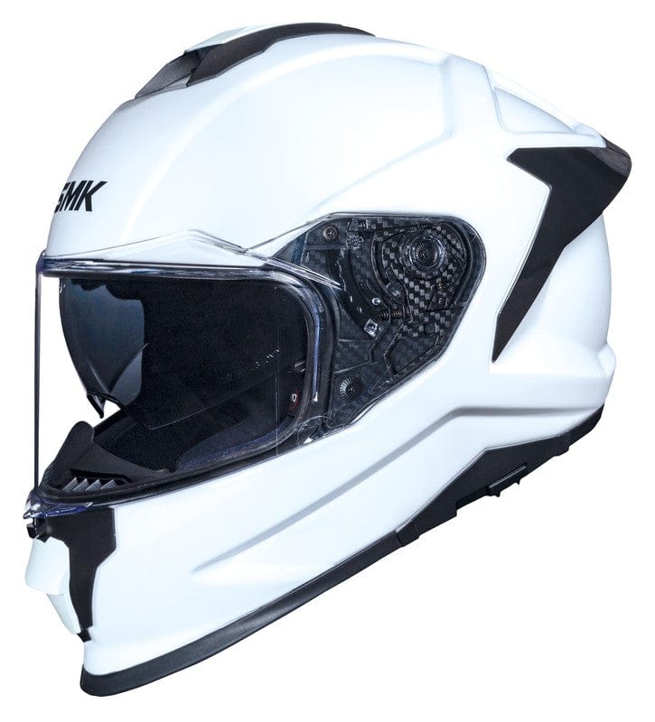 Casco moto SMK Integral (Fibra de carbono DUAL) Titan Blanco Brillo (GL100) - URA Moto