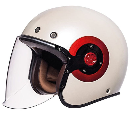 Casco moto SMK Jet Retro Blanco Brillo (GL130) - URA Moto