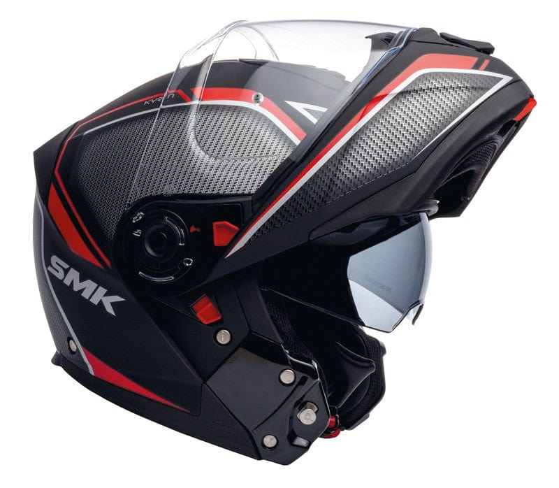 Casco moto SMK Modular Glide Kyren Rojo Mate (MA263) - URA Moto