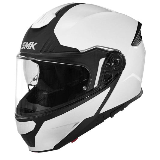 Casco moto SMK Modular Gullwing Blanco Brillo (GL100) - URA Moto