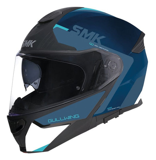 Casco moto SMK Modular Gullwing Kresto Azul Brillo (GL551) - URA Moto