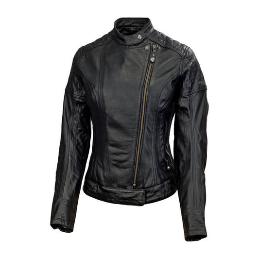 Chaqueta Piel Moto Mujer Roland Sands Design Riot Negra - URA Moto