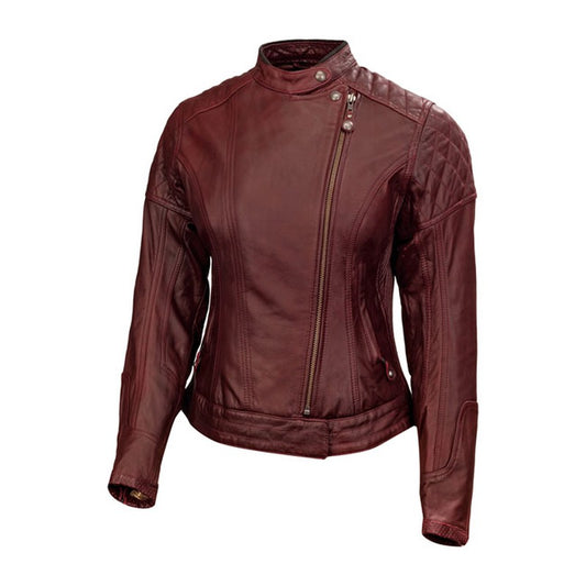 Chaqueta Piel Moto Mujer Roland Sands Design Riot Oxblood - URA Moto