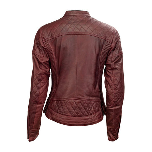 Chaqueta Piel Moto Mujer Roland Sands Design Riot Oxblood - URA Moto