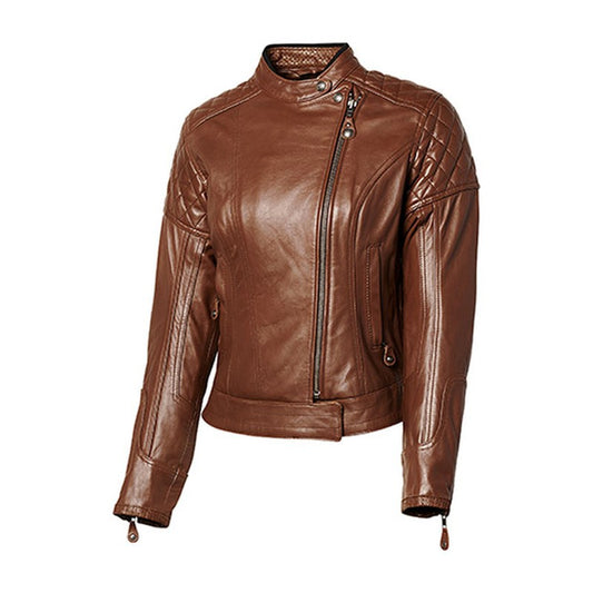 Chaqueta Piel Moto Mujer Roland Sands Design Riot Tobacco - URA Moto