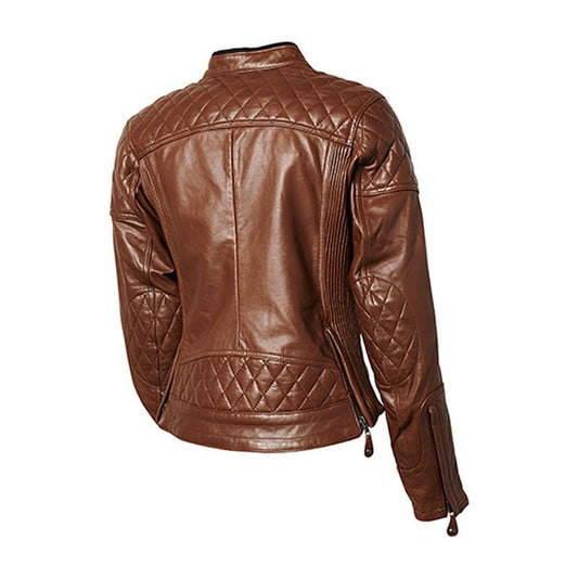 Chaqueta Piel Moto Mujer Roland Sands Design Riot Tobacco - URA Moto