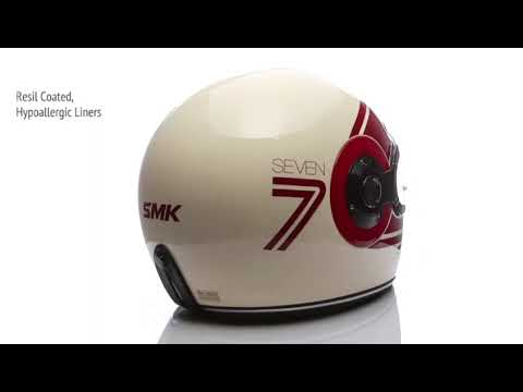 Casco moto SMK integral Retro Seven Decorado Brillo (GL130)