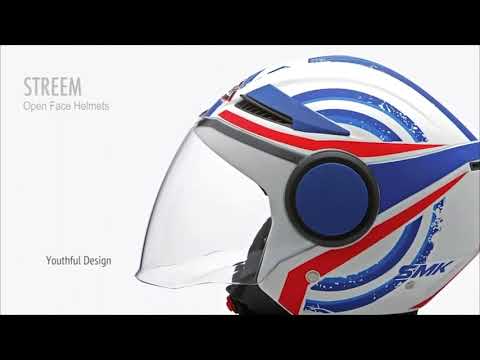 Casco moto SMK Jet Streem Sonic Decorado Brillo (GL123)