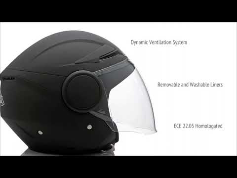 Casco moto SMK Jet Streem Negro Mate (MA200)