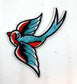 Parche Bordado Golondrina azul - URA Moto