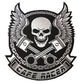 Parche Bordado Cafe Racer Calavera Alas Pistones - URA Moto