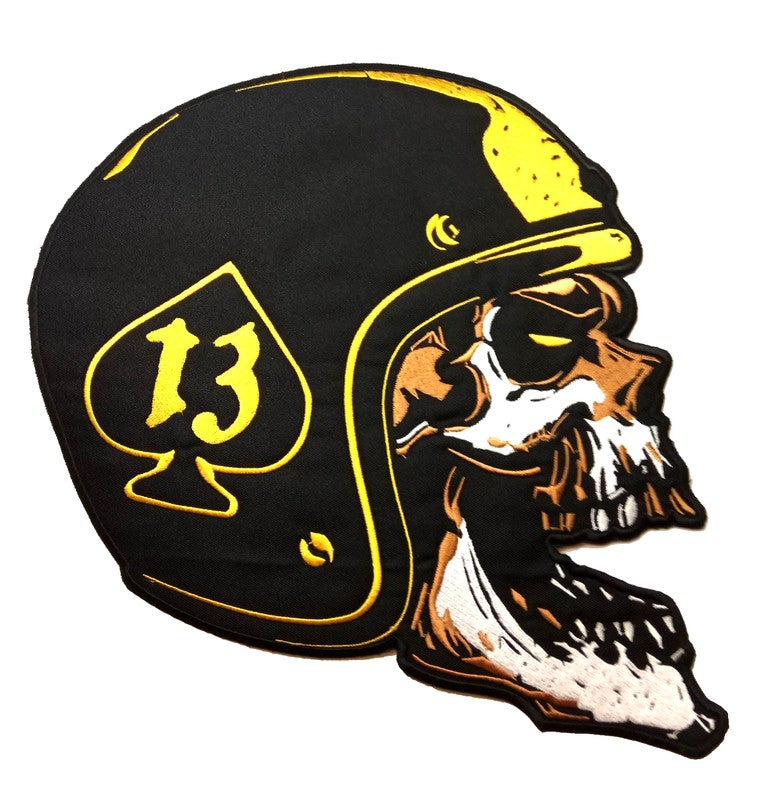 Parche Bordado Calavera Casco 13 - URA Moto