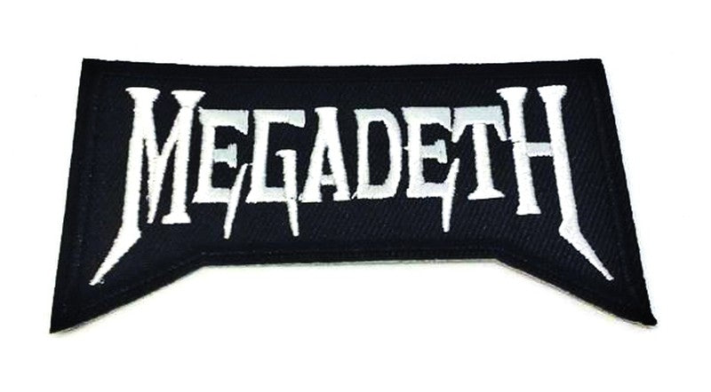 Parche Bordado Megadeth Blanco Rectangular - URA Moto
