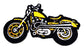Parche Bordado Moto Custom Amarilla - URA Moto