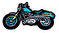 Parche Bordado Moto Custom Azul - URA Moto