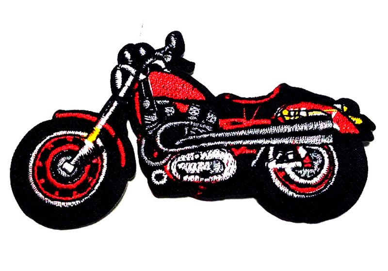 Parche Bordado Moto Custom Roja - URA Moto