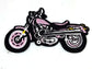 Parche Bordado Moto Custom Rosa - URA Moto