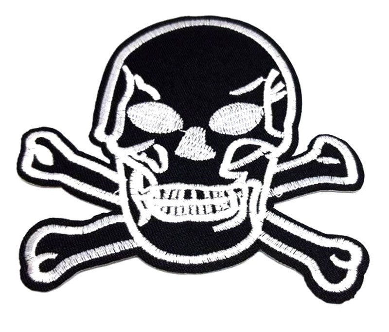 Parche Bordado Calavera Pirata (Negra/Blanca) - URA Moto
