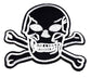 Parche Bordado Calavera Pirata (Negra/Blanca) - URA Moto