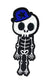 Parche Bordado Esqueleto Sombrero Azul - URA Moto
